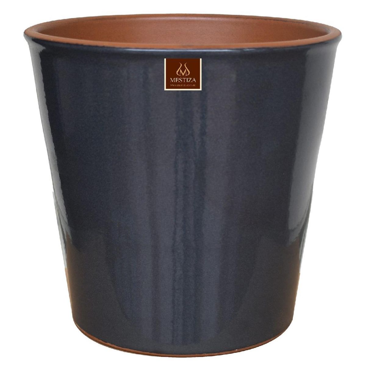 MESTIZA - Macetero Zaia de Arcilla 26x23 cm Grafito