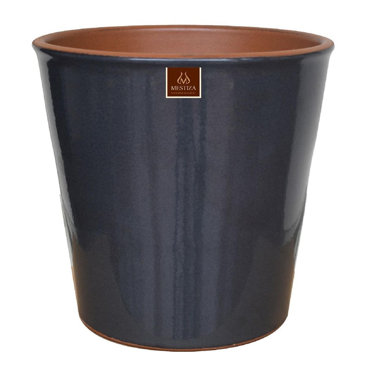 MESTIZA - Macetero Zaia de Arcilla 15x15 cm Grafito