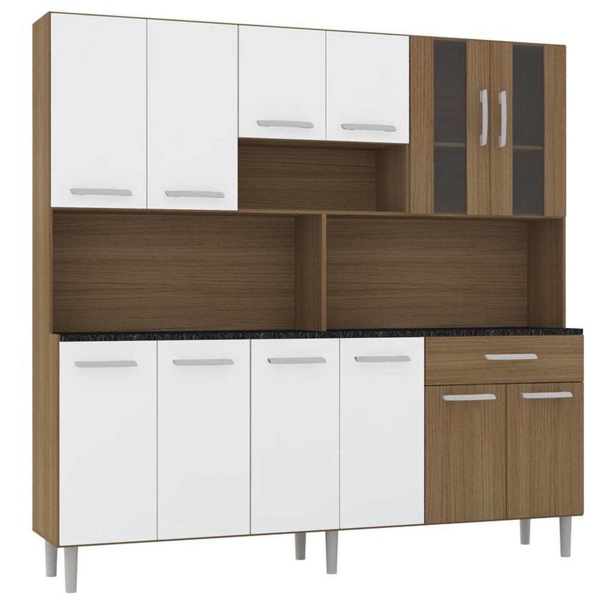 HOME MOBILI - Kit Cocina Pareline 12 ptas 1C Bco- café