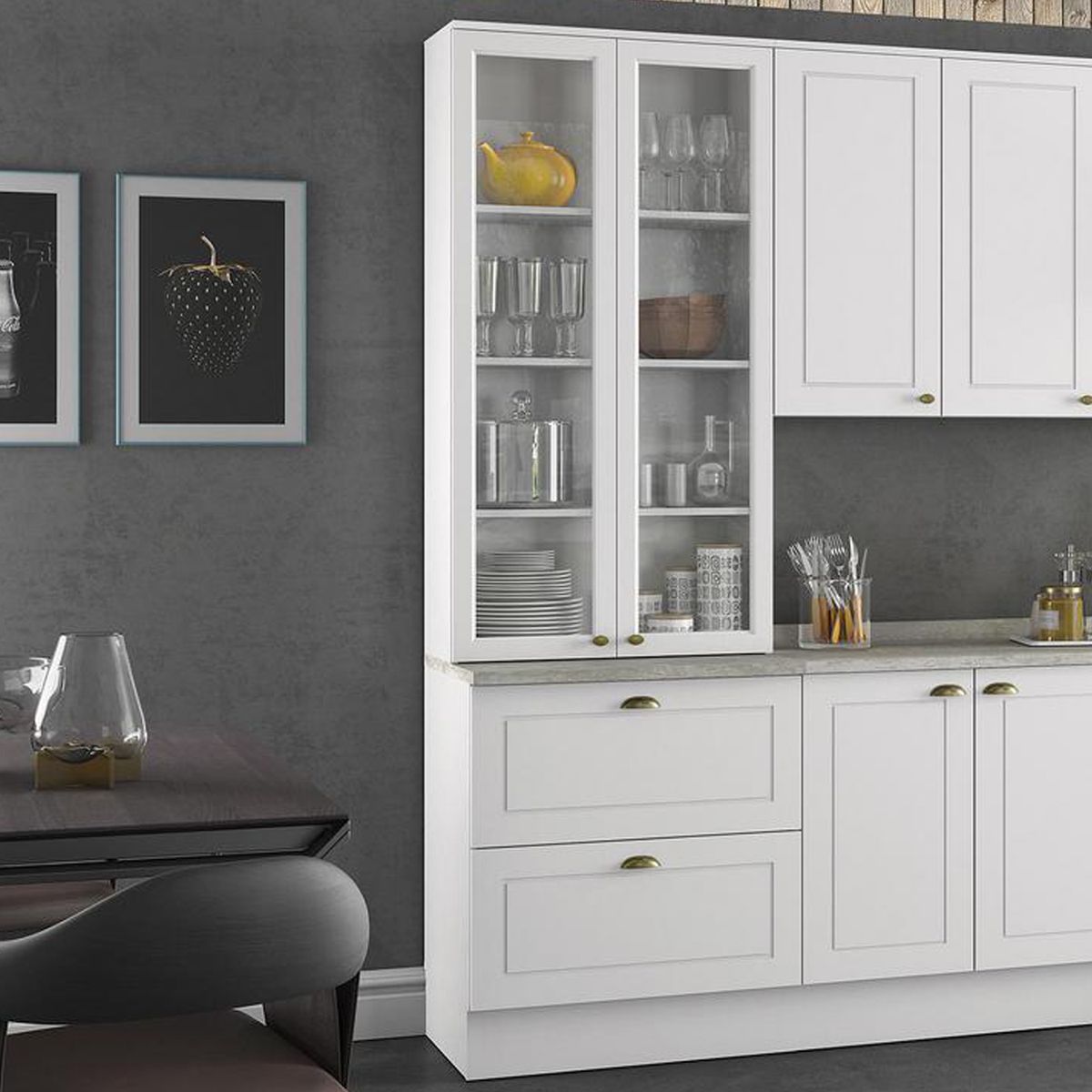 HOME MOBILI - Estante Cristalera Paressine 2ptas 2c