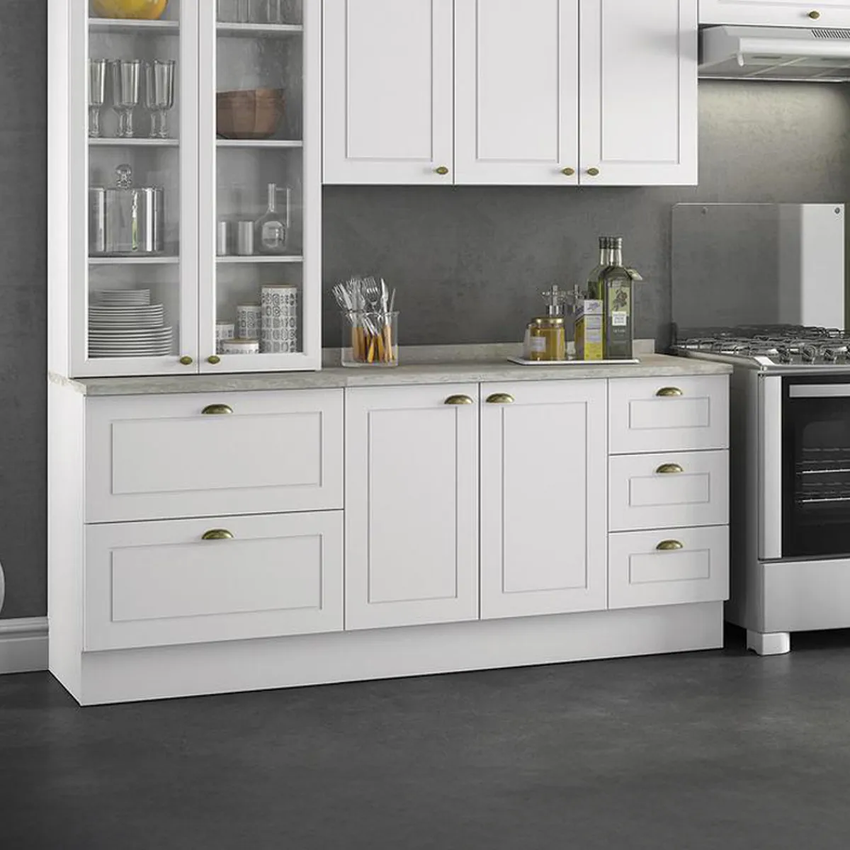 HOME MOBILI - Modulo bajo Paressine 2 ptas Blanco Calcare