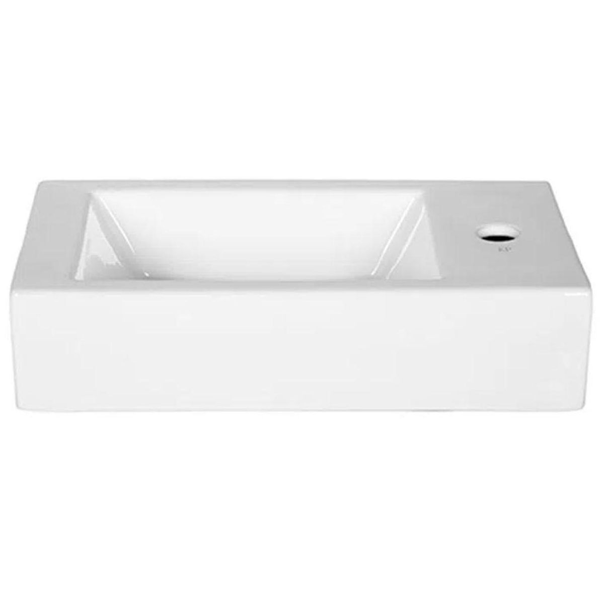 KLIPEN - Lavamanos Sobrepuesto Forma Rectangular Loza 45.5x10x26 cm Blanco