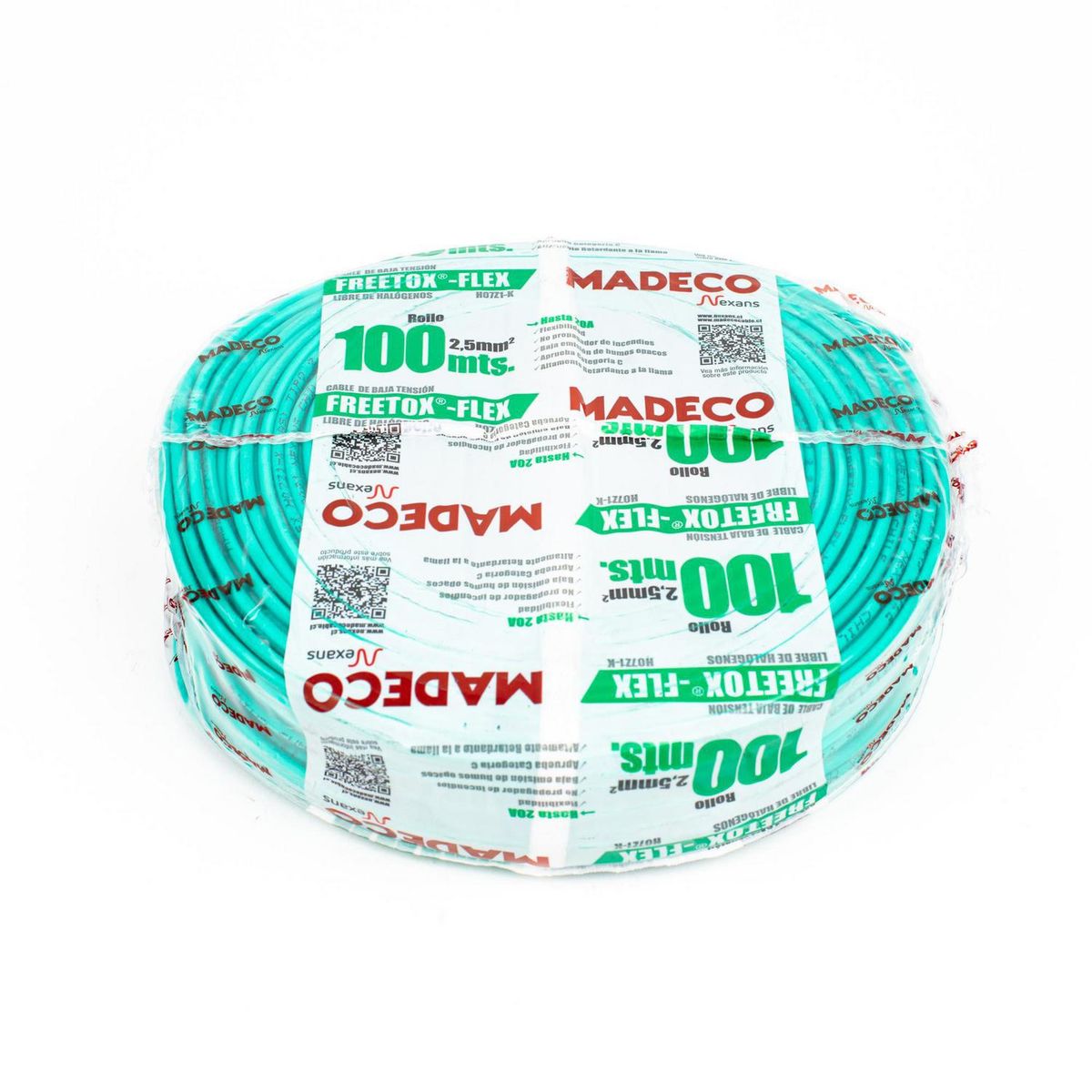 MADECO - Cable Libre de Halógenos H07Z1-K 1x2,5 mm2 Verde 100 metro(s) 