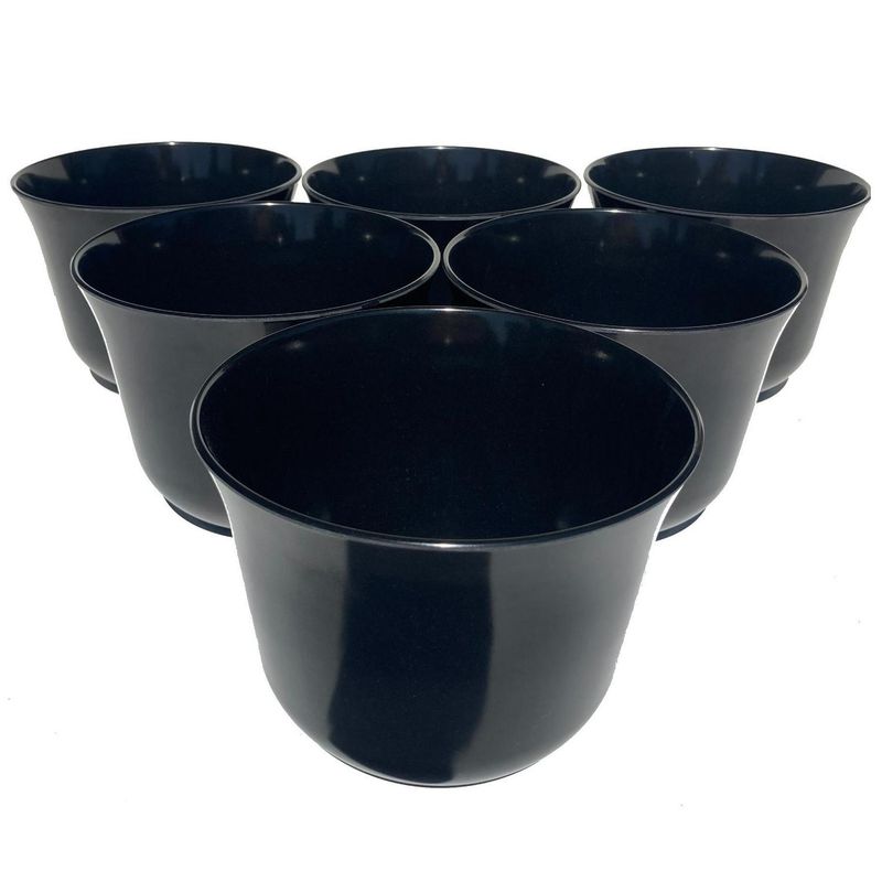 DECOGREEN - Set 6 maceteros biodegradable curvos negro