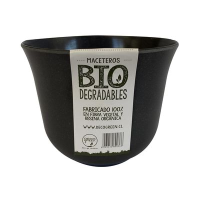 Imagen 2 del producto Set 6 Maceteros y Platos Biodegradables de Bambú 17x13 cm Negro