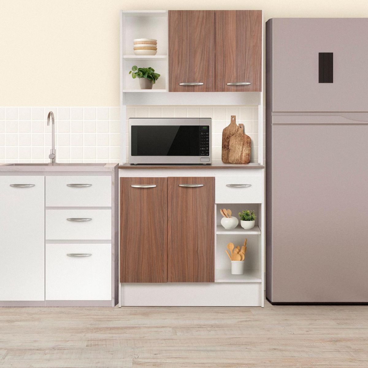 CIC - Mueble de cocina Sofía  4 puertas 1 cajon 90x180x36