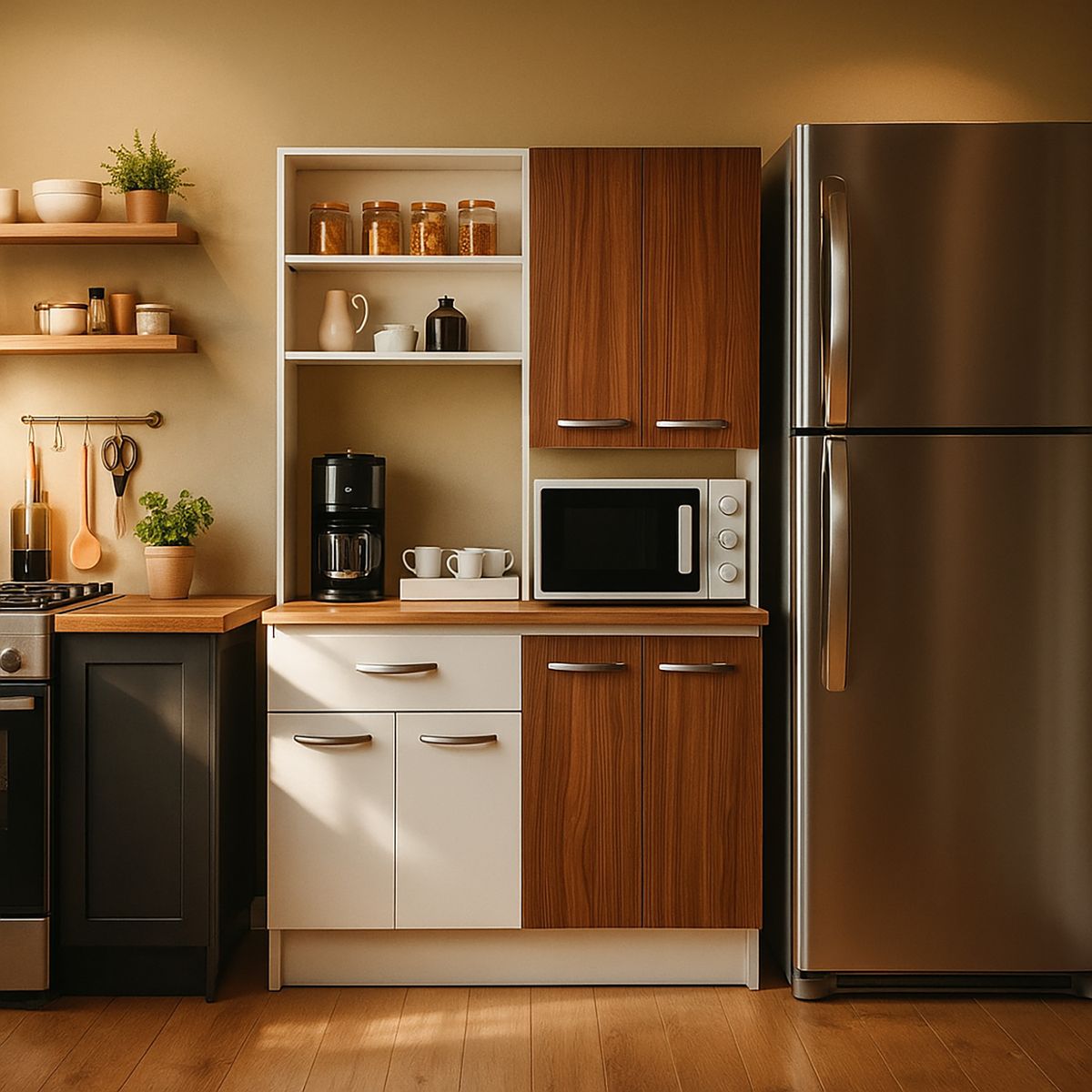 CIC - Mueble de cocina Emma 6 puertas 1 cajon 120x180x36