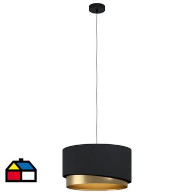 Lmpara de Colgar Acero Negro 1 luz 40W E27