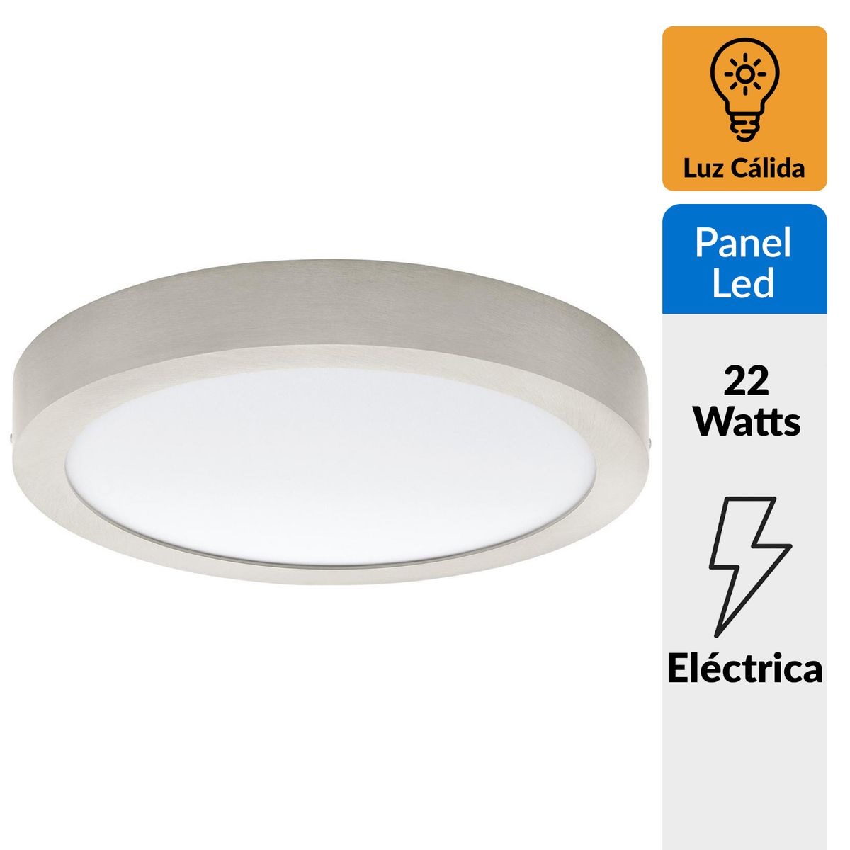 EGLO - Panel Led Sobrepuesto Redondo 22W Luz cálida