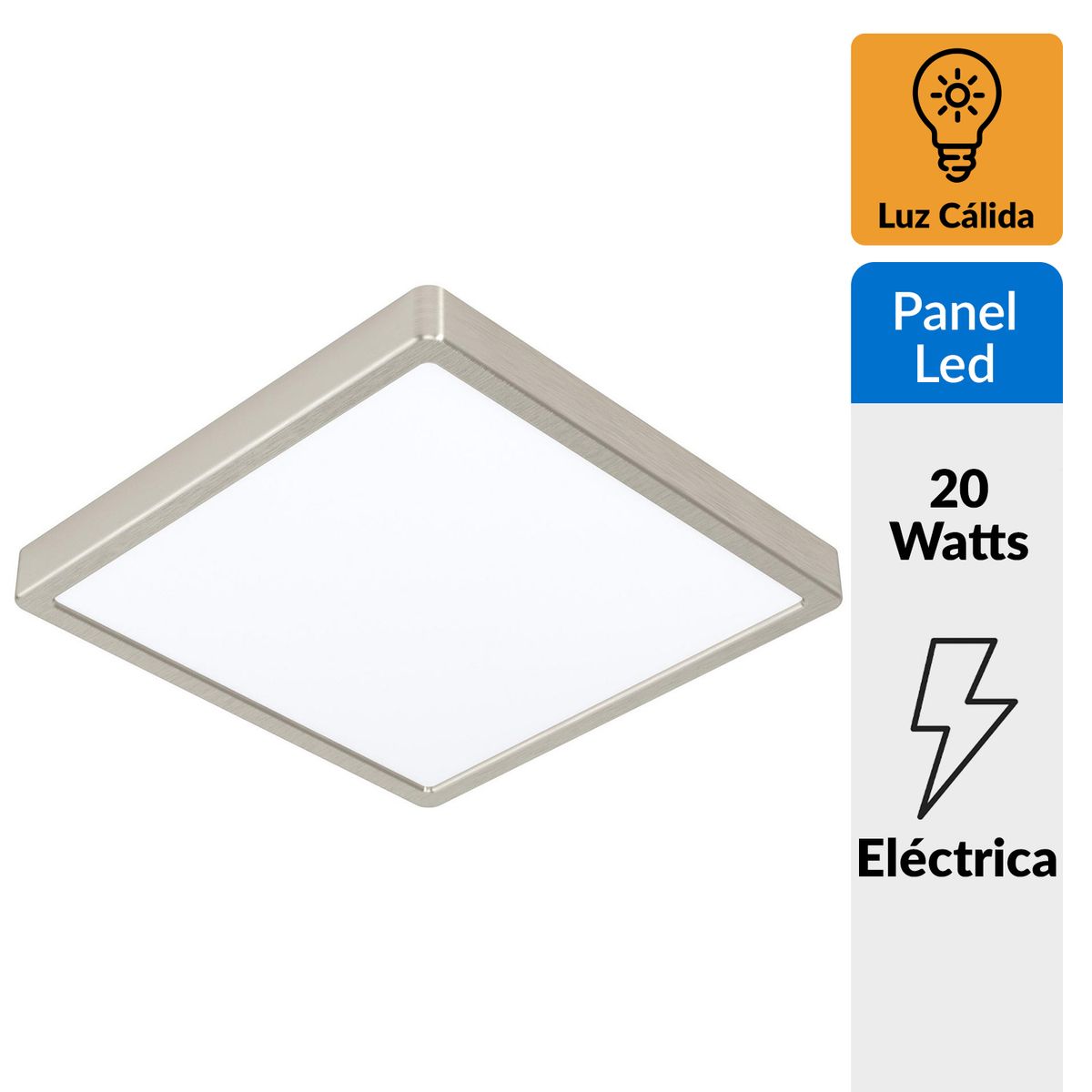 EGLO - Panel Led Sobrepuesto Cuadrado 20W Luz cálida