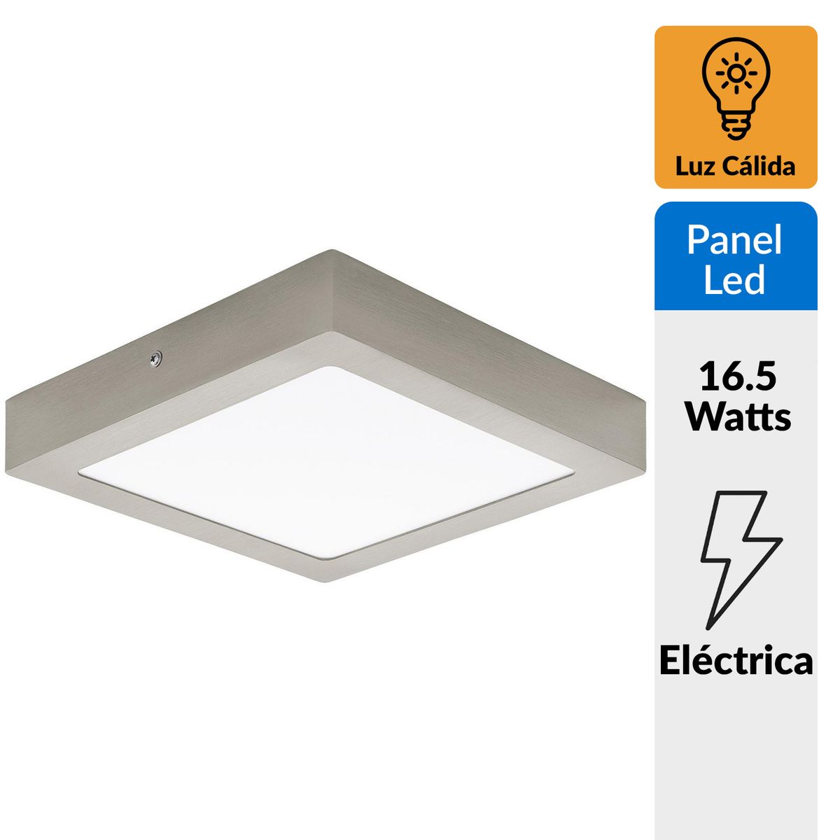 EGLO - Panel Led Sobrepuesto Cuadrado 16,5W Luz cálida