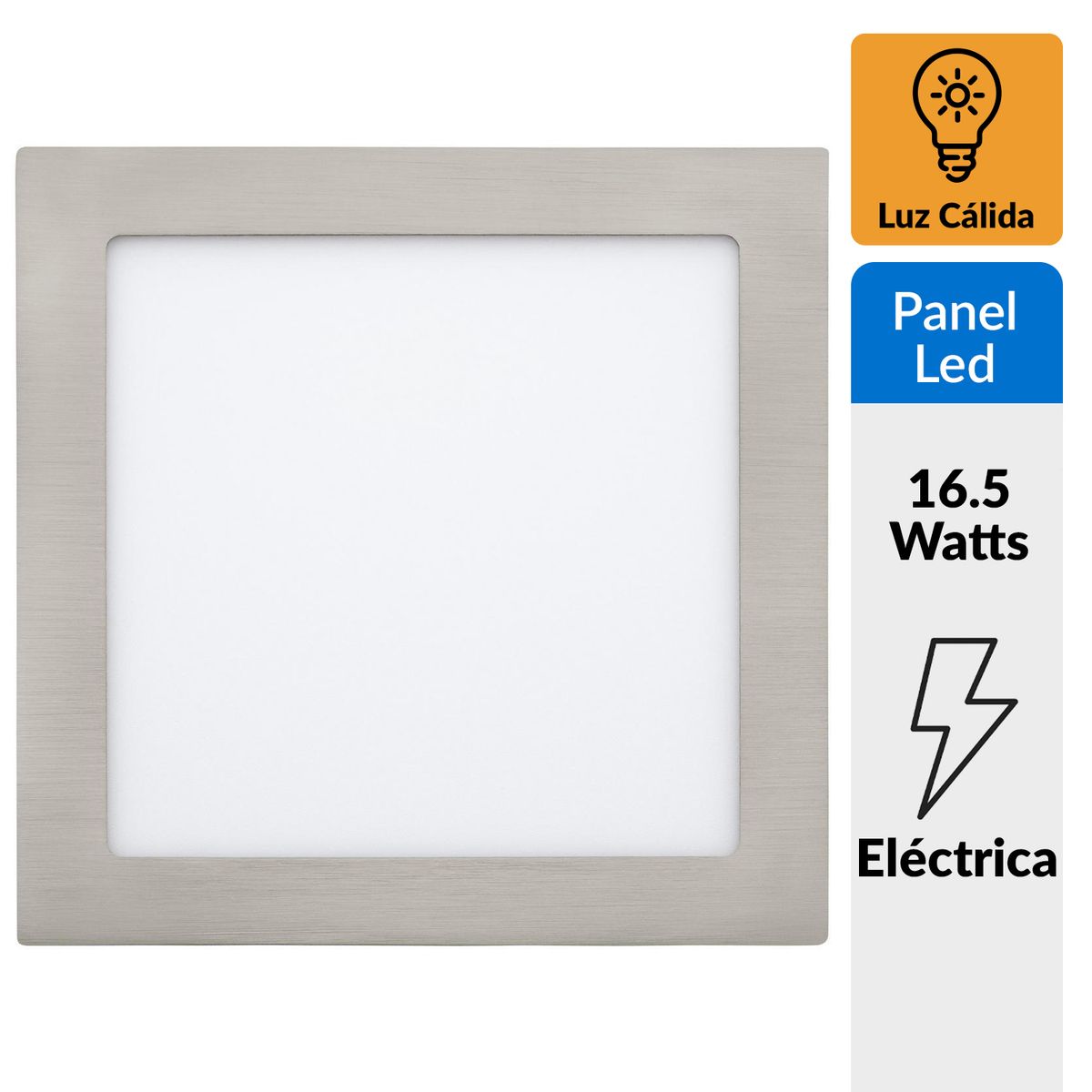 EGLO - Panel Led Empotrado Cuadrado 16,5W Luz cálida