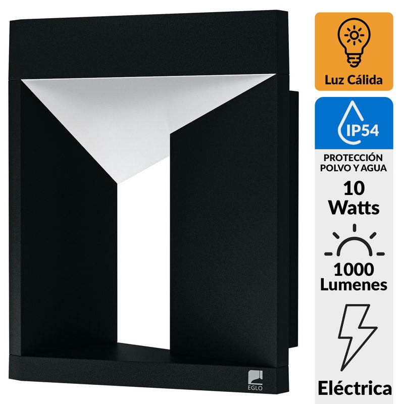 EGLO - Apliqué Exterior Led 10 W 1000 lm Luz Cálida
