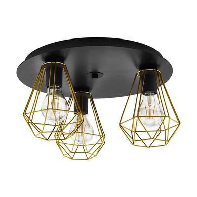 Lmpara de techo Acero Bronce 3 luces 40W E27