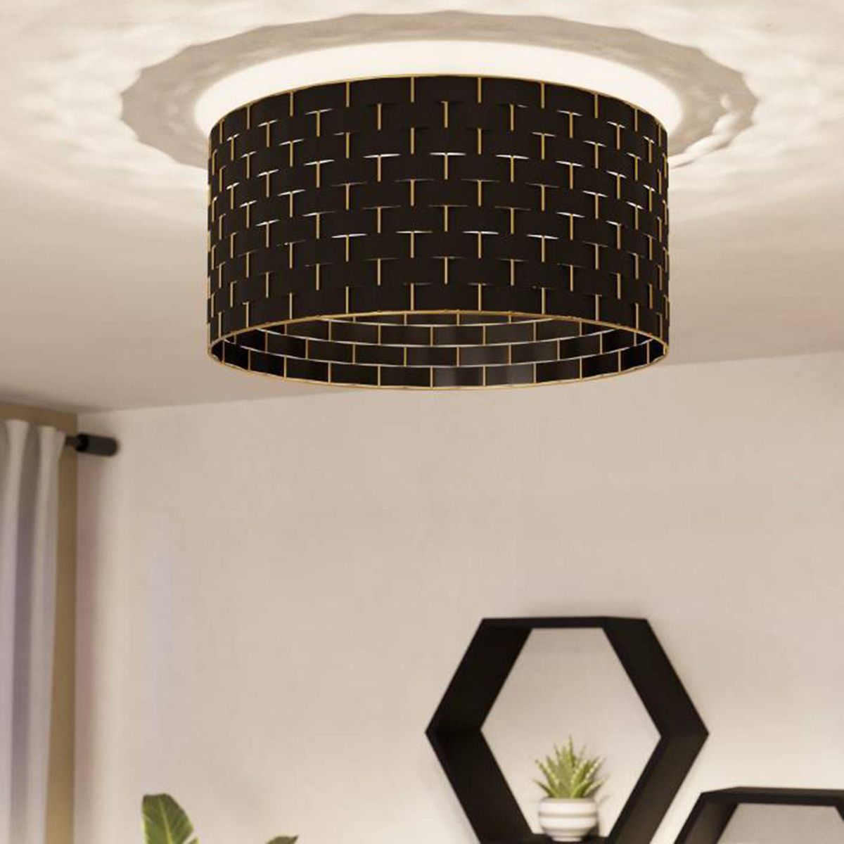 EGLO - Lámpara Techo 1 Luz Acero Negro