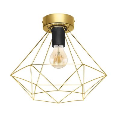 Lmpara de techo Acero Dorado 1 luz 60W E27