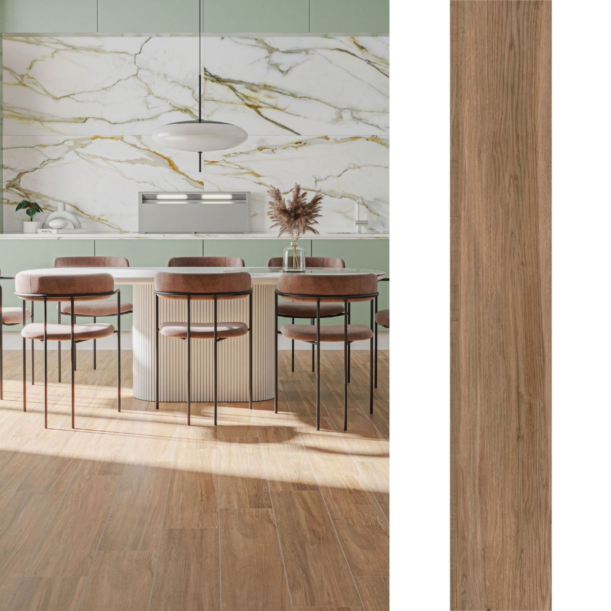 EMBRAMACO - Porcelanato 20x120 cm Mondavio Marrón 1.47 m2