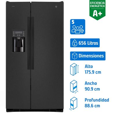 Refrigerador Side by Side No Frost 656 Litros Black Steel GRC26FGMFPS