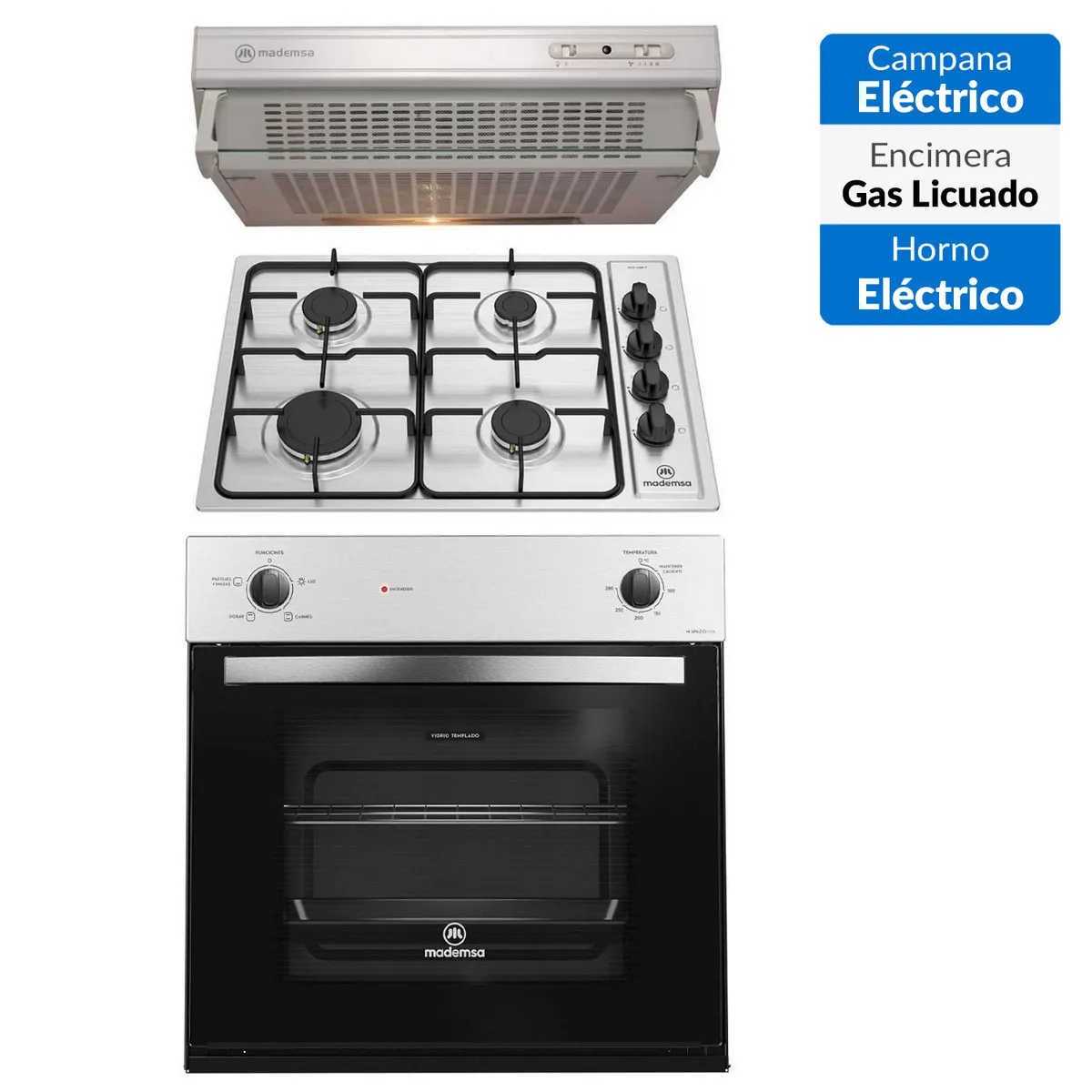 MADEMSA - Kit horno M 110A + encimera 435E + campana U160S