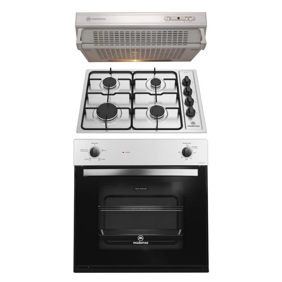 MADEMSA - Kit horno M 110A + encimera 435E + campana U160S