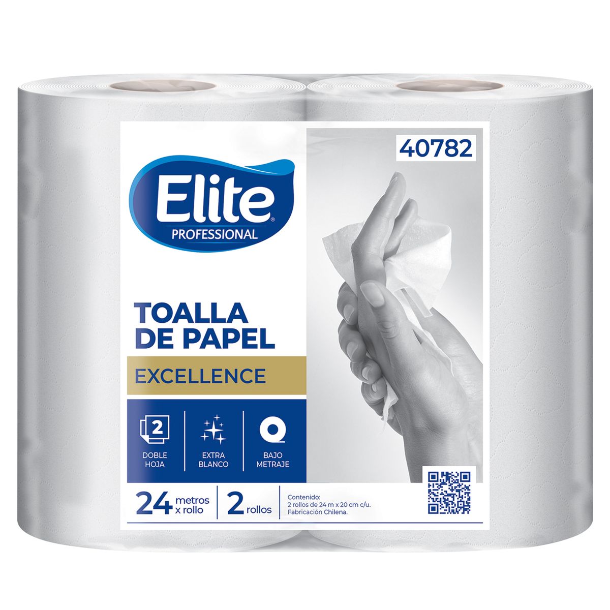 ELITE PROFESSIONAL - Toalla de Elite Professional Doble Hoja 2 Rollos 48 metros