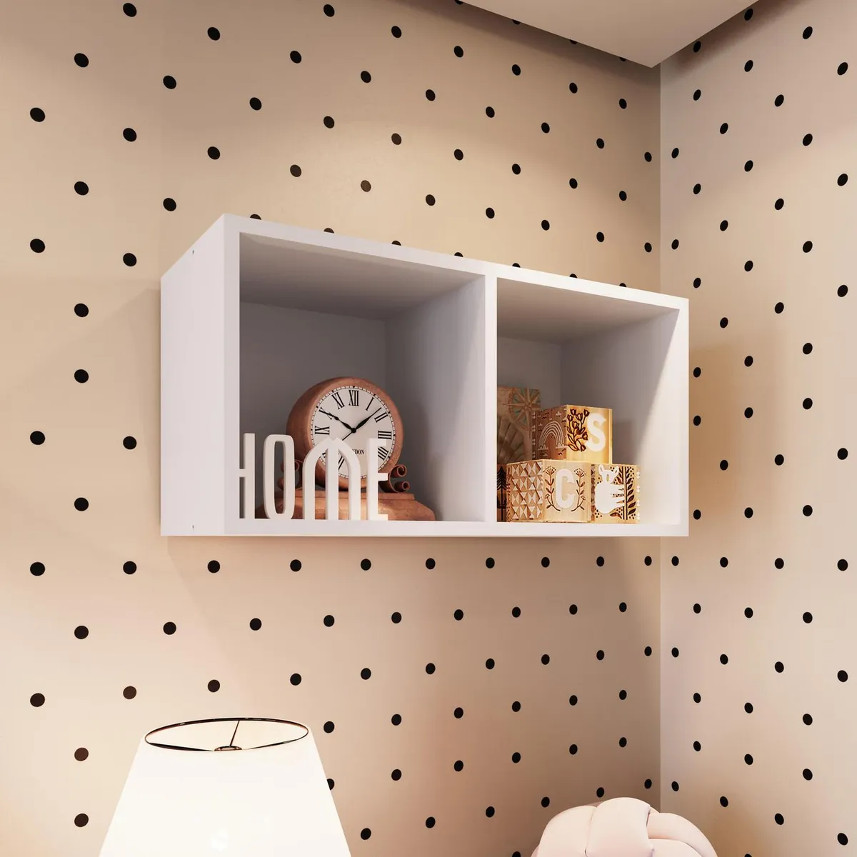 BE DESIGN - Repisa Honey MDP 2 Nivel(es) 60x30x24 cm Blanco
