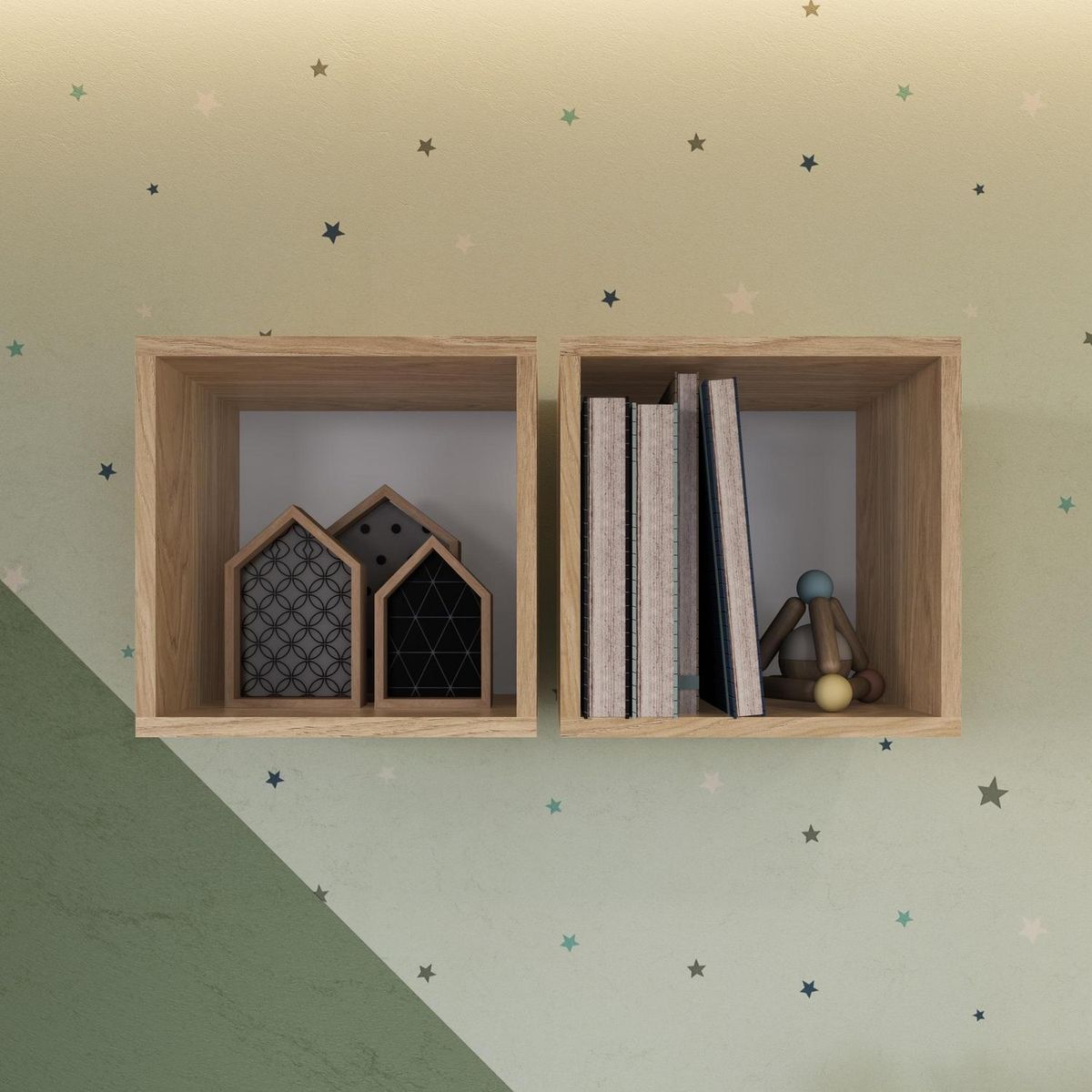 BE DESIGN - Repisa Honey MDP 1 Nivel(es) 30x30x24 cm Café/Blanco