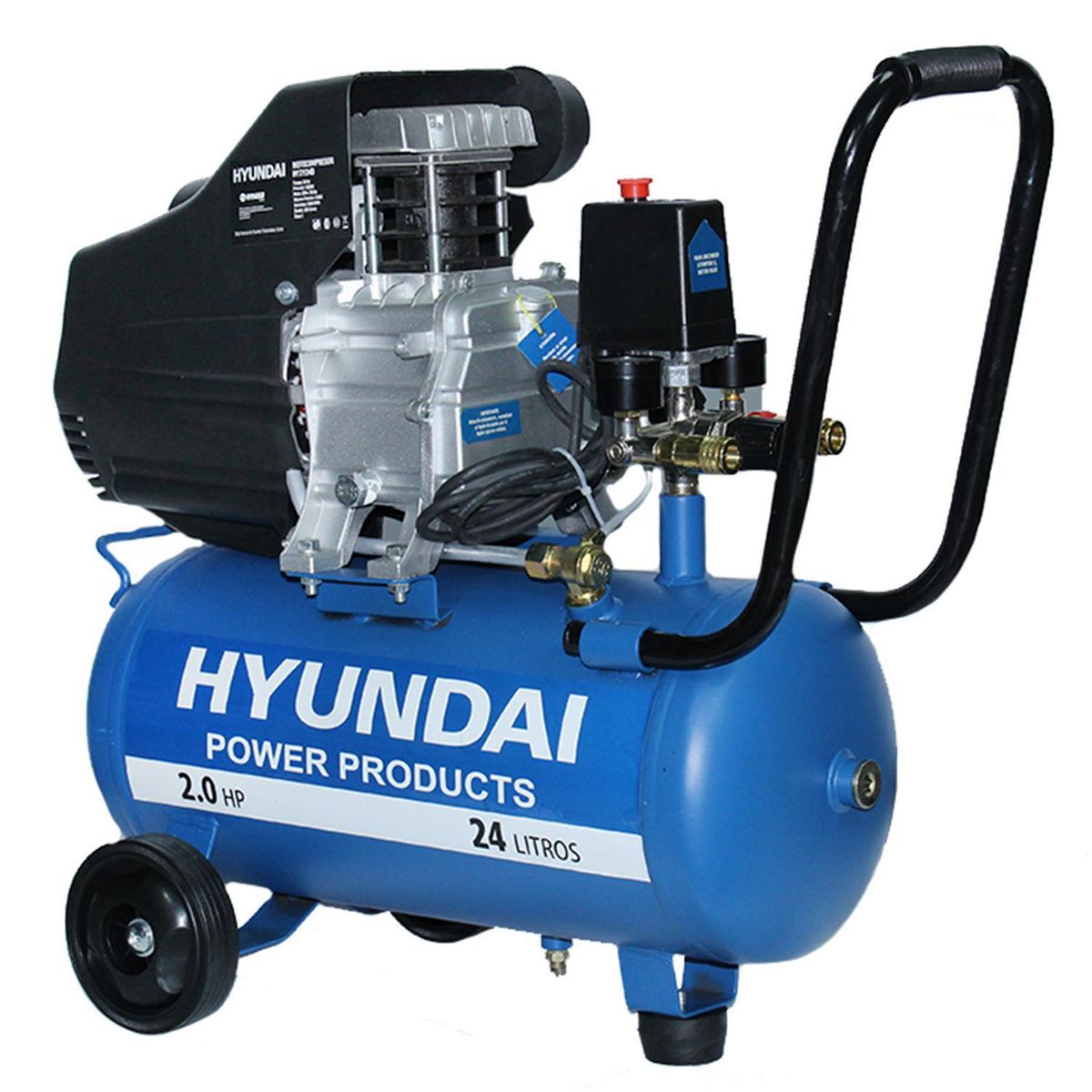 HYUNDAI - Compresor de Aire Portátil 2 HP 24 Litros 82HYXY24D