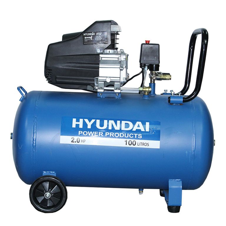 HYUNDAI Compresor de Aire Portátil 2 HP 100 Litros 82HYXY100D