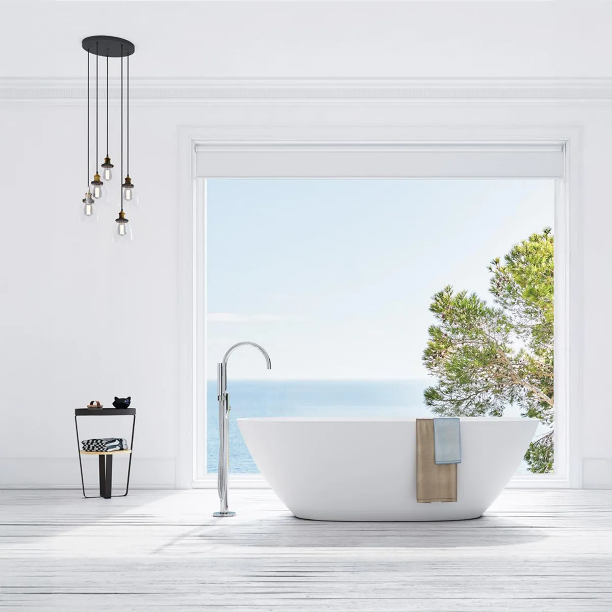 TEKA STROHM - Griferia de pie tina isla - cromada