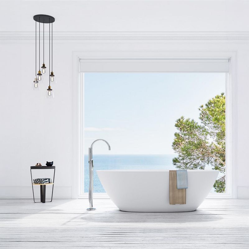 Griferia de pie tina isla cromada Sodimac Falabella