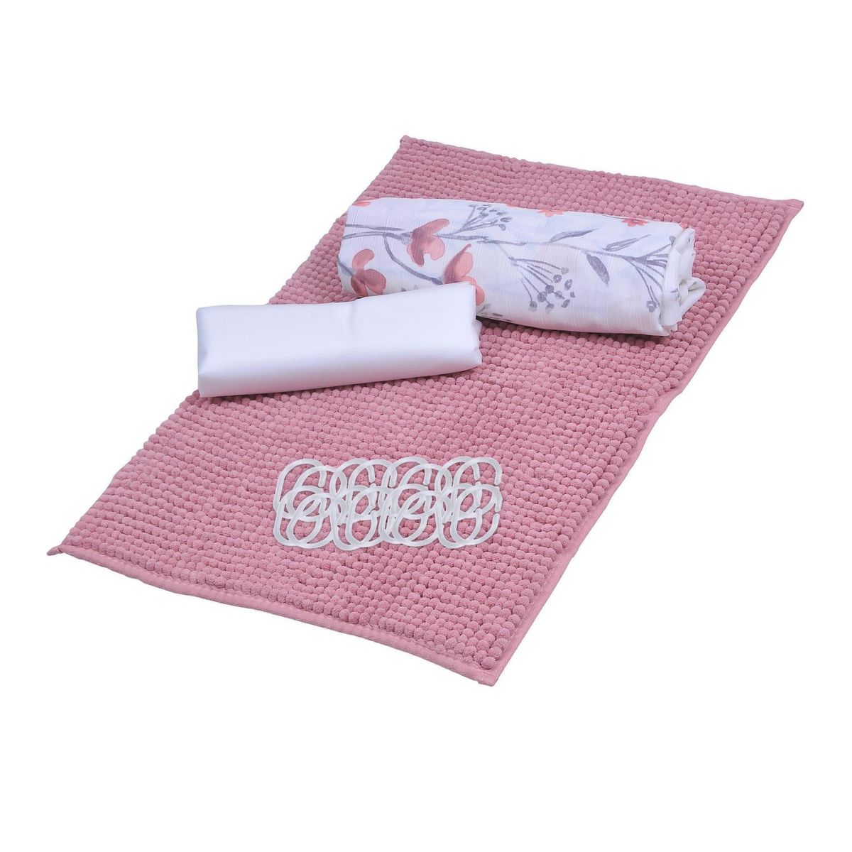 MASHINI - Set cortina baño 4 piezas camelia