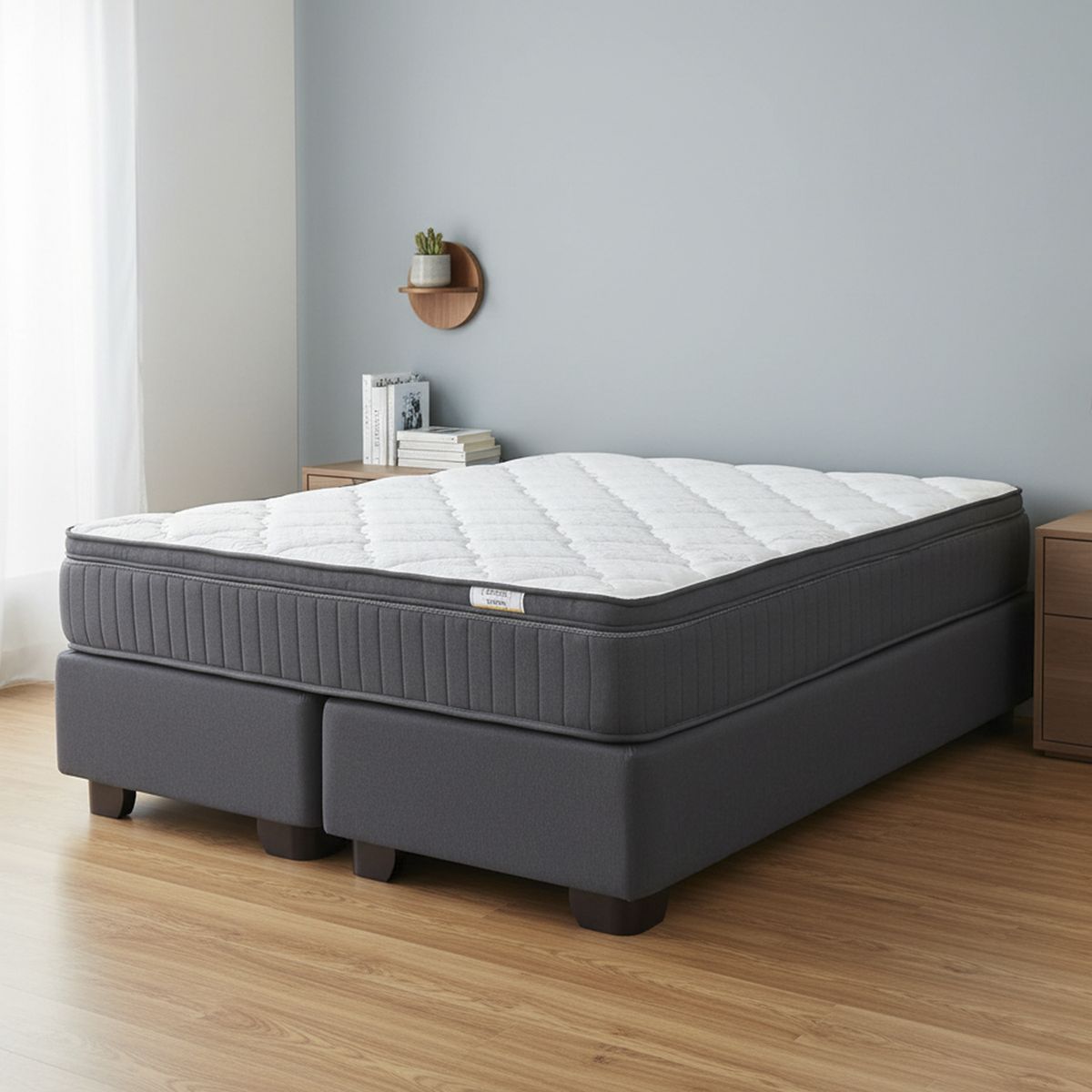Cama 2 plazas Americana Hybrida Gris, marca DRIMKIP - Foto Principal
