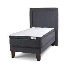 DRIMKIP - Cama Europea Hybrida 1.5 Plaza BN 105x190 cm + Respaldo
