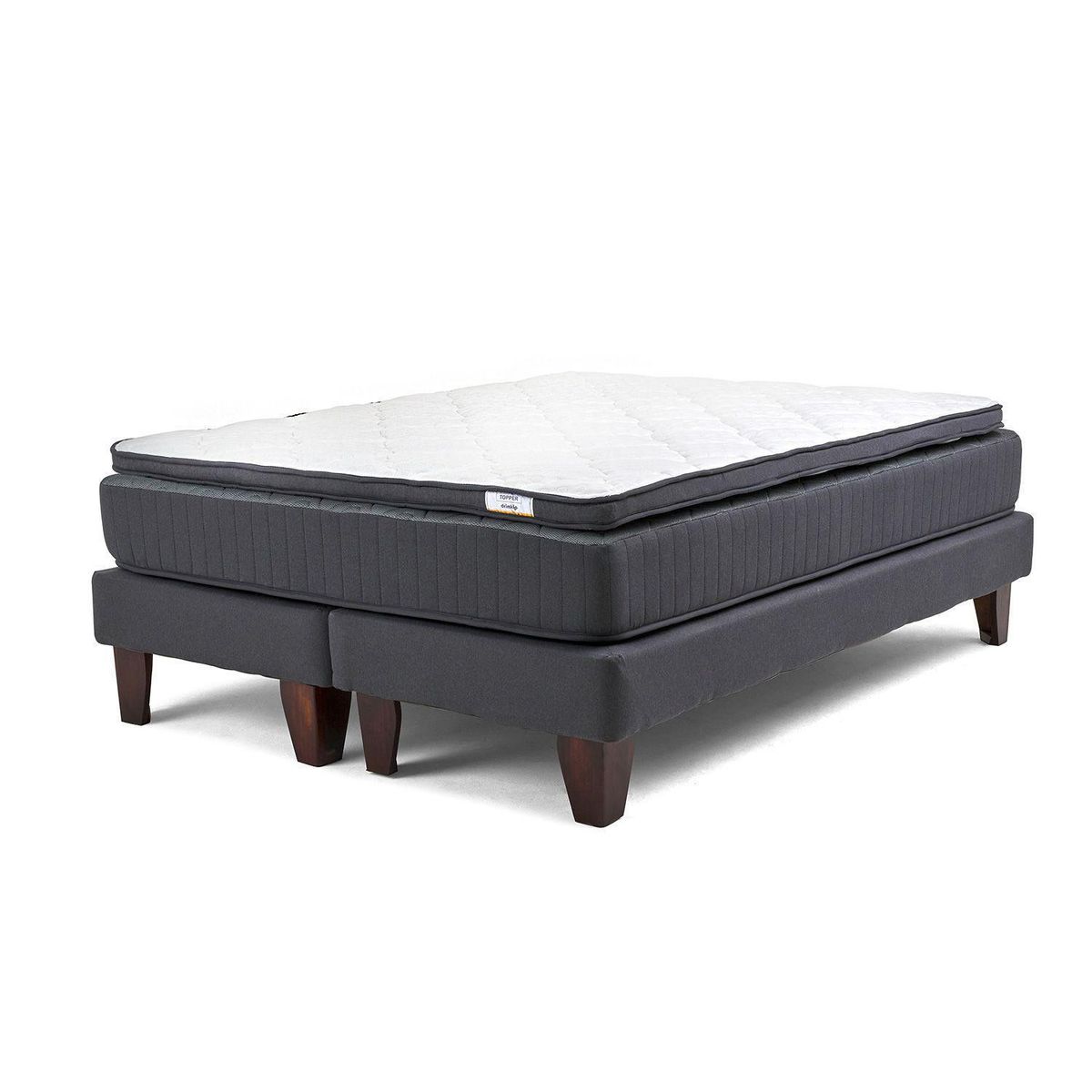 DRIMKIP - Cama 2 plazas Europea Hybrida Gris