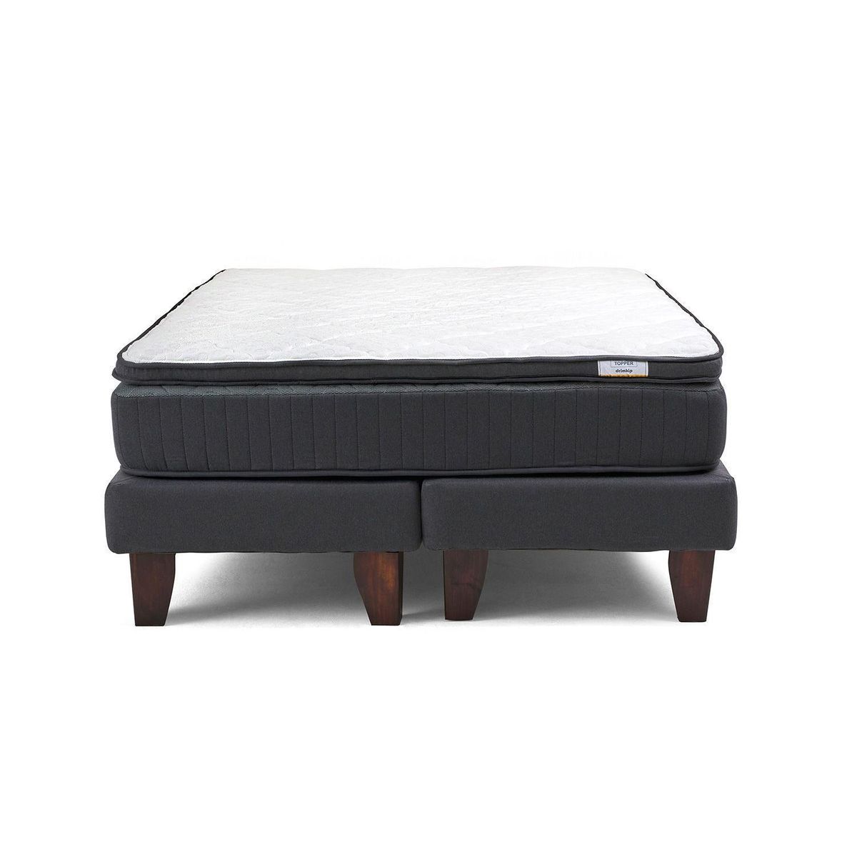 DRIMKIP - Cama 2 plazas Europea Hybrida Gris