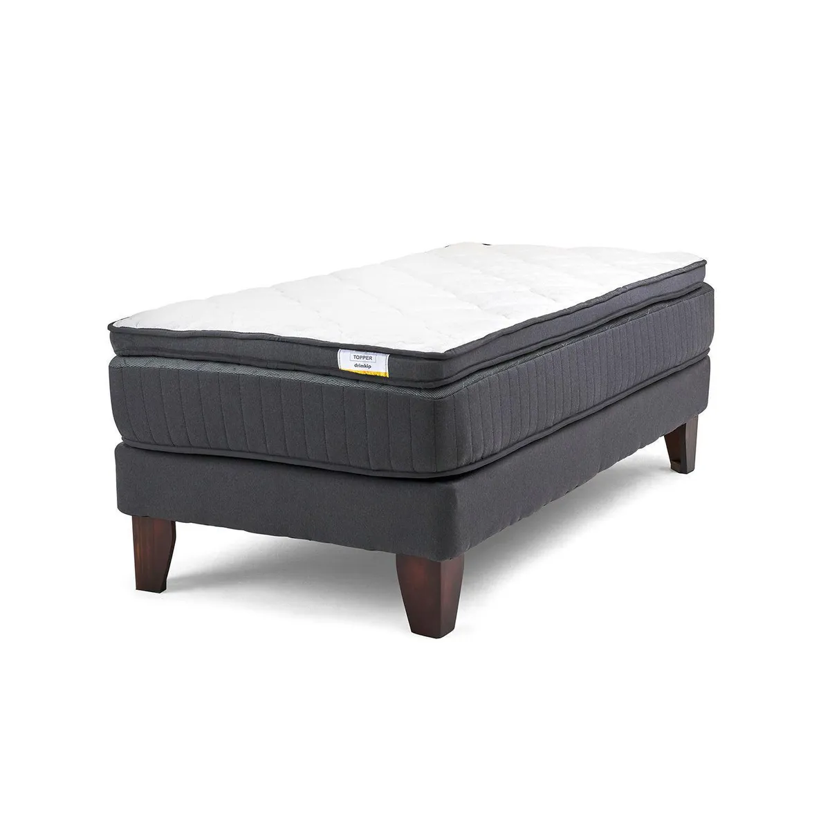 DRIMKIP - Cama 1 plaza Europea Hybrida Gris