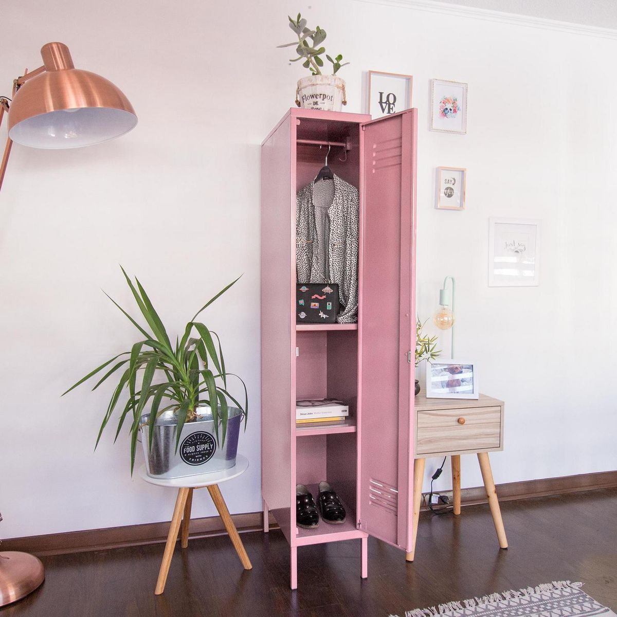 ROCKERS - Estante Pop Acero 2 Nivel(es) 29x165x45 cm Rosa