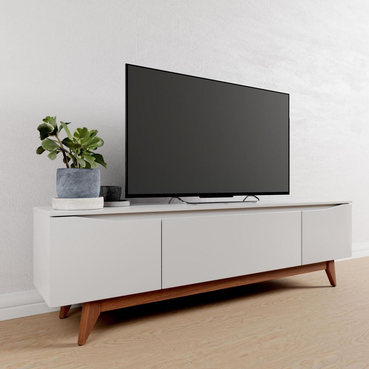 DECOCASA - Rack TV 60 " Flynt Blanco 184x56.4x42 cm