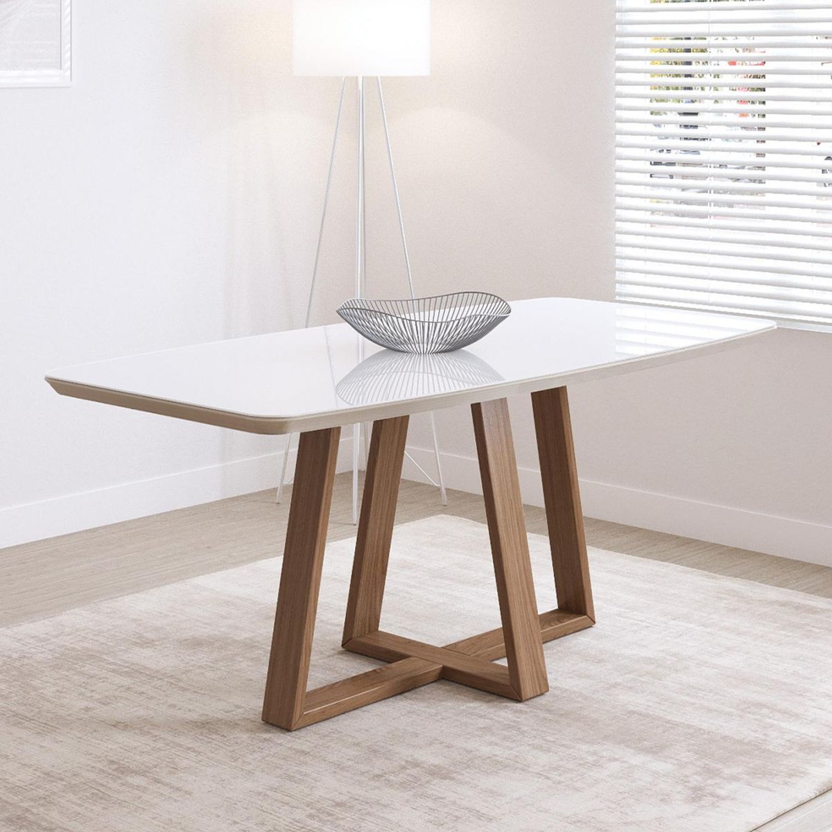 DECOCASA - Juego de Comedor Nat 6 Sillas Mesa Rectangular 89,5x78x160 cm Café/Blanco