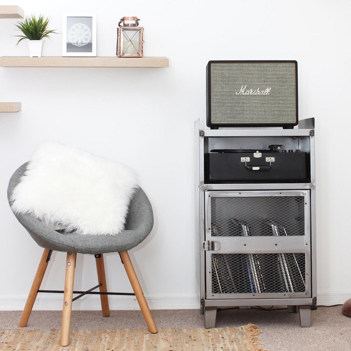 ROCKERS - Rack Vinilo Folk 90x50x40 cm acero lacado