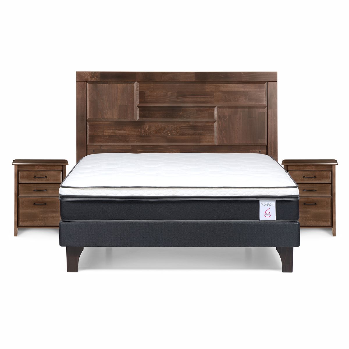ROSEN - Cama 2 plazas Europea New Style 6 Blanco