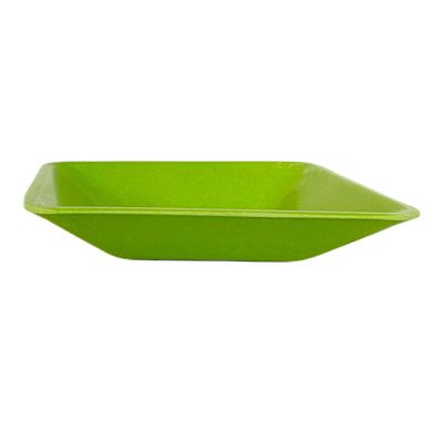 Plato biodegradable para modelo cuadrado verde.