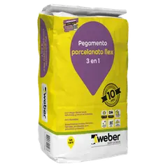 WEBER - Adhesivo Porcelanato Piso y muro Superficie Flexible 25 kg
