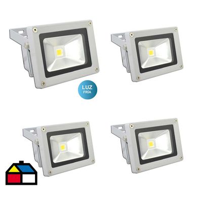 Foco exterior Led de 20w, luz Fra x 4 unidades.