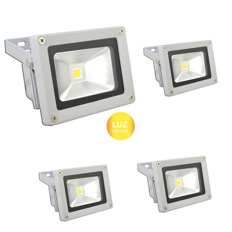 GREEN E - Foco led exterior de 30W. luz cálida x 4 unidades