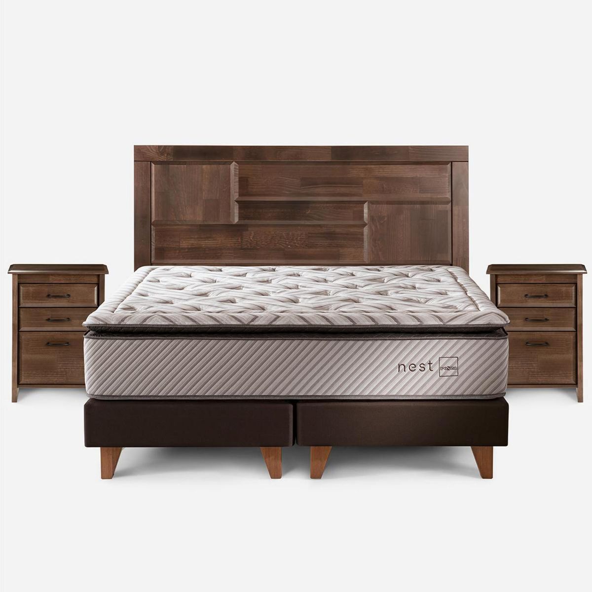 ROSEN - Cama 2 plazas Europea Nest Blanco