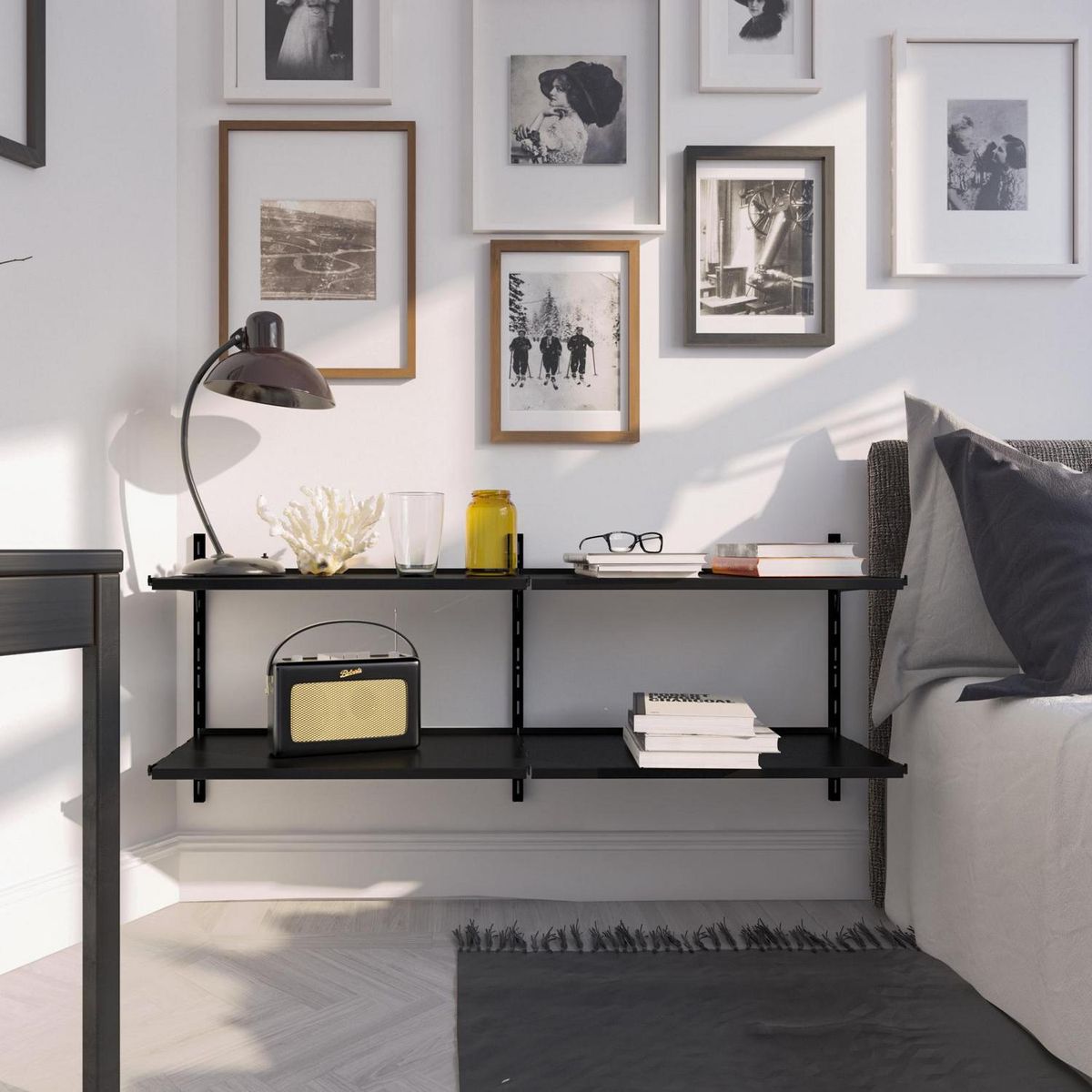 DUCASSE - Repisa Grad. Dúo Acero 4 Nivel(es) 120x50x30 cm Negro