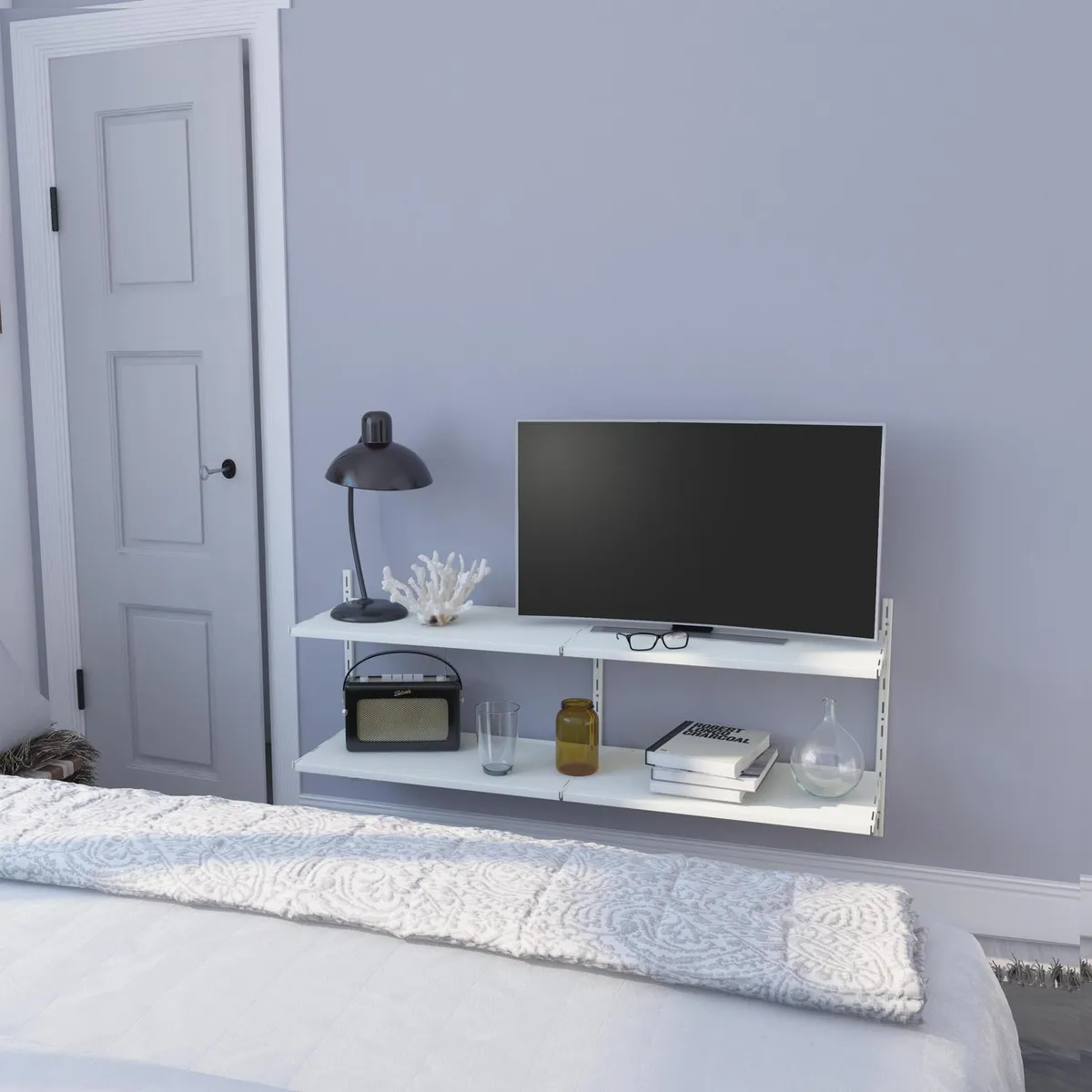 DUCASSE - Repisa Grad. Dúo Acero 4 Nivel(es) 120x50x30 cm Blanco