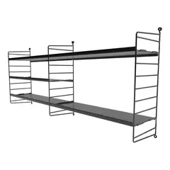 DUCASSE - Repisa Vintage Dúo Acero 5 Nivel(es) 120x50x20 cm Negro